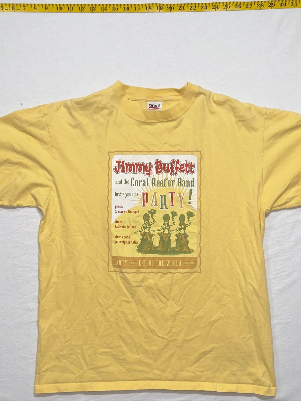 Jimmy buffet 2005 reefer party t shirt vintage anvil tag